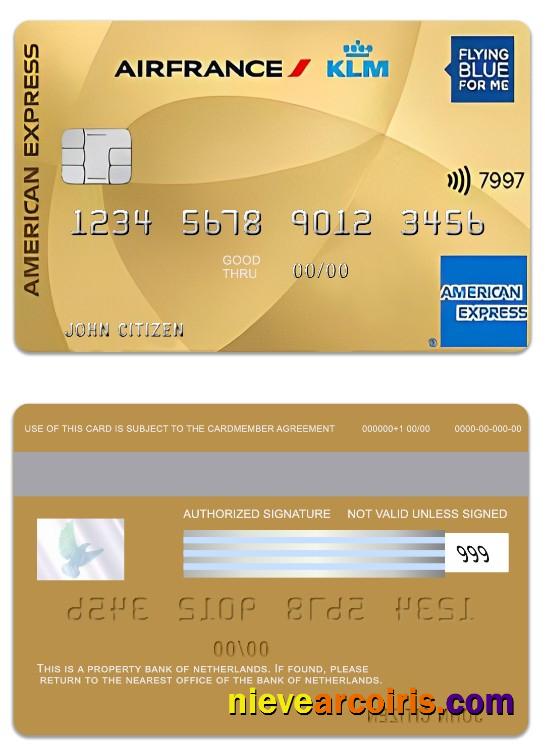 Netherlands Bank of Netherlands American Express Flying Blue Gold